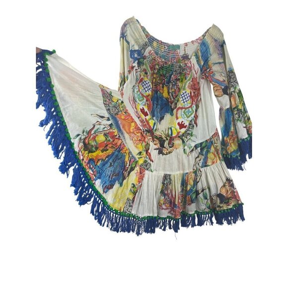 Antica Santoria women's flouncy top one size beautiful colors vacation cruise - Picture 11 of 16